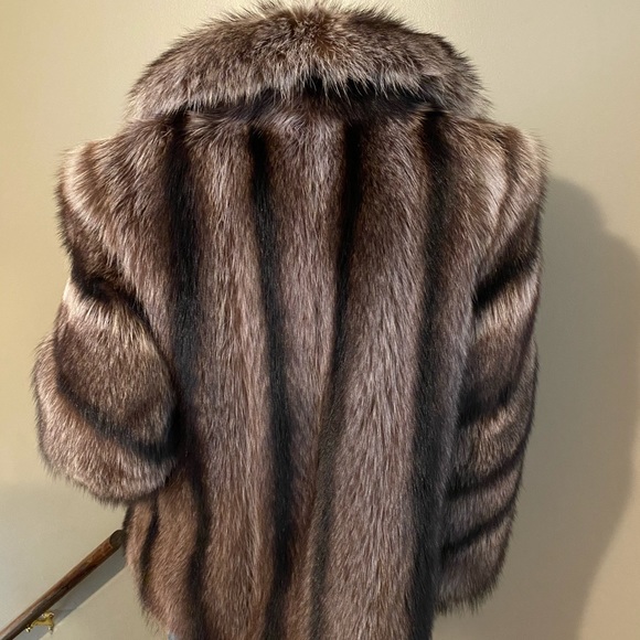 Vintage raccoon fur stroller coat